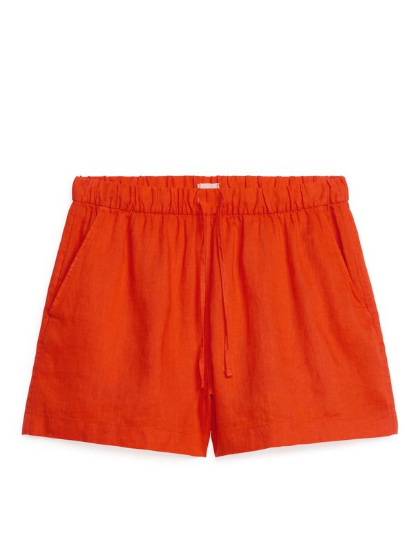 ARKET Linen Shorts Orange