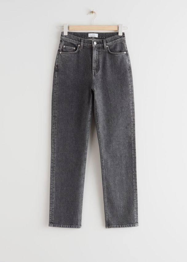 & Other Stories Slim Cut Cropped Jeans Acid Grey