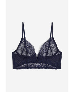 Non-padded Lace Bustier Navy Blue