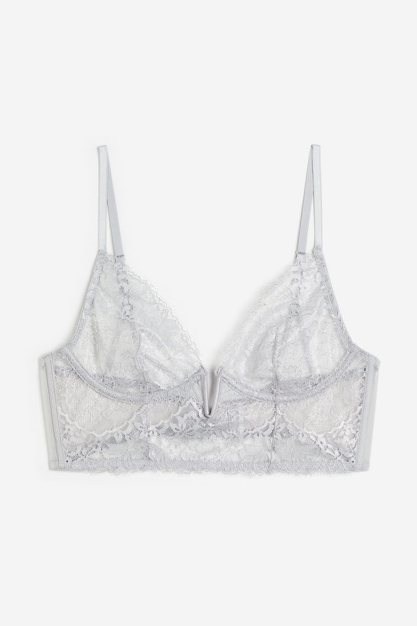 H&M Non-padded Lace Bustier Grey