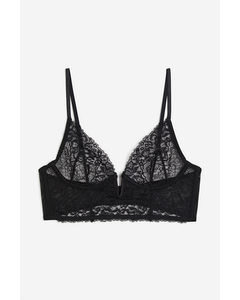 Non-padded Lace Bustier Black