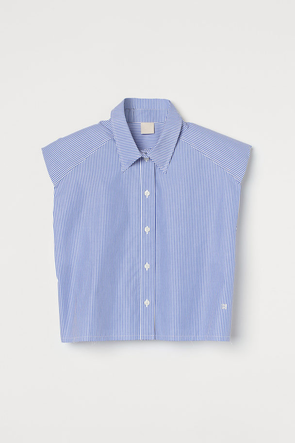 H&M Shoulder-pad Shirt Blue/white Striped