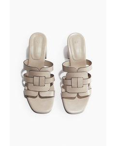 Block-heeled Sandals Light Beige