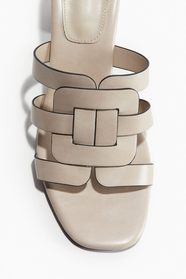 H&M Block-heeled Sandals Light Beige