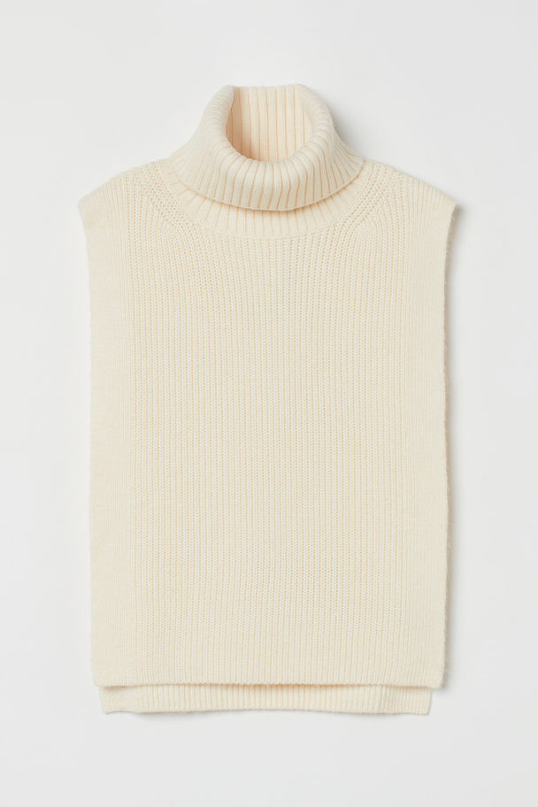 H&M Knitted Polo-neck Collar White