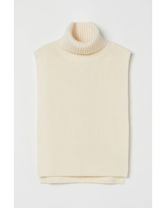 Knitted Polo-neck Collar White