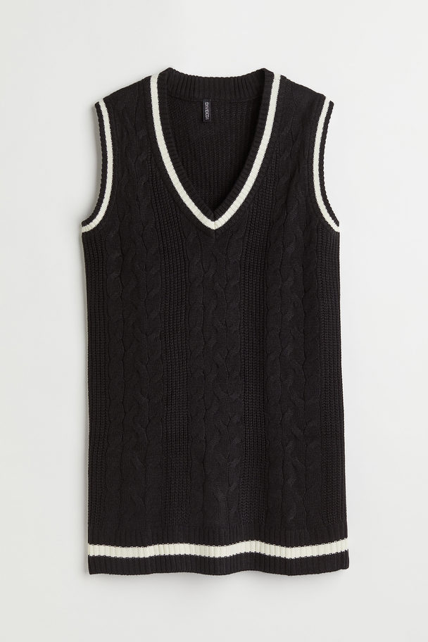H&M H&m+ Knitted Sweater-vest Dress Black