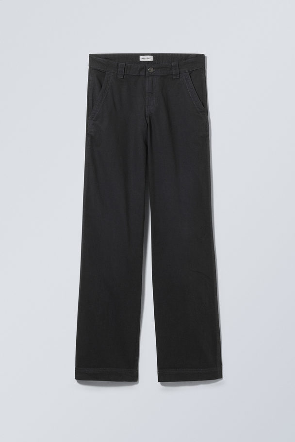 Weekday Tony Cotton Twill Trousers Dark Grey