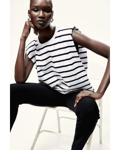 Shoulder-pad Top White/striped