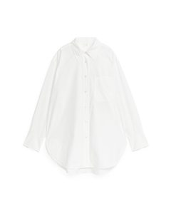 Popeline-Hemd Weiß