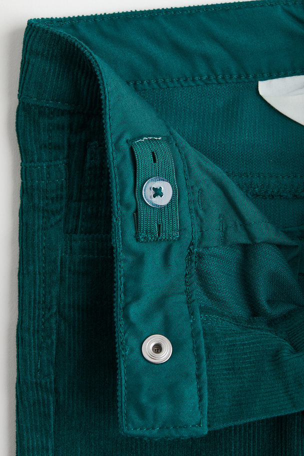 H&M Tweedelige Katoenen Set - Shirt En Broek Donkergroen/blokstrepen