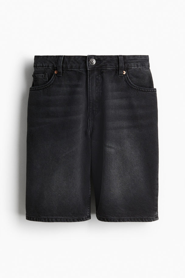 H&M Low Denim Shorts Black
