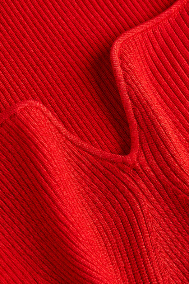 H&M Rib-knit Top Red