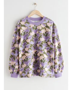 Oversized Printed Sweatshirt Floral Print