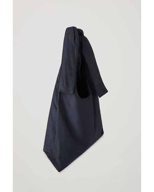 COS Knotted Strap Fabric Shopper Navy