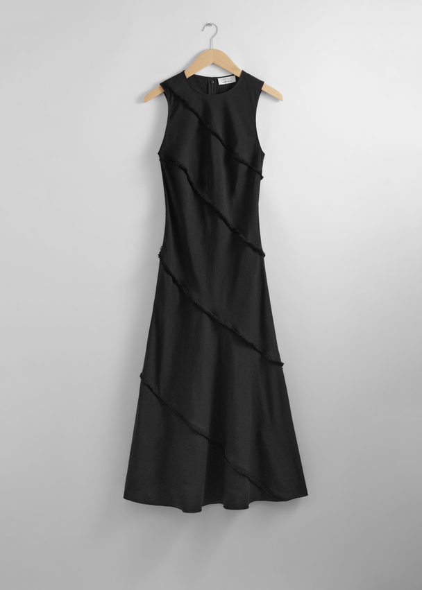 & Other Stories Sleeveless A-line Midi Dress Black