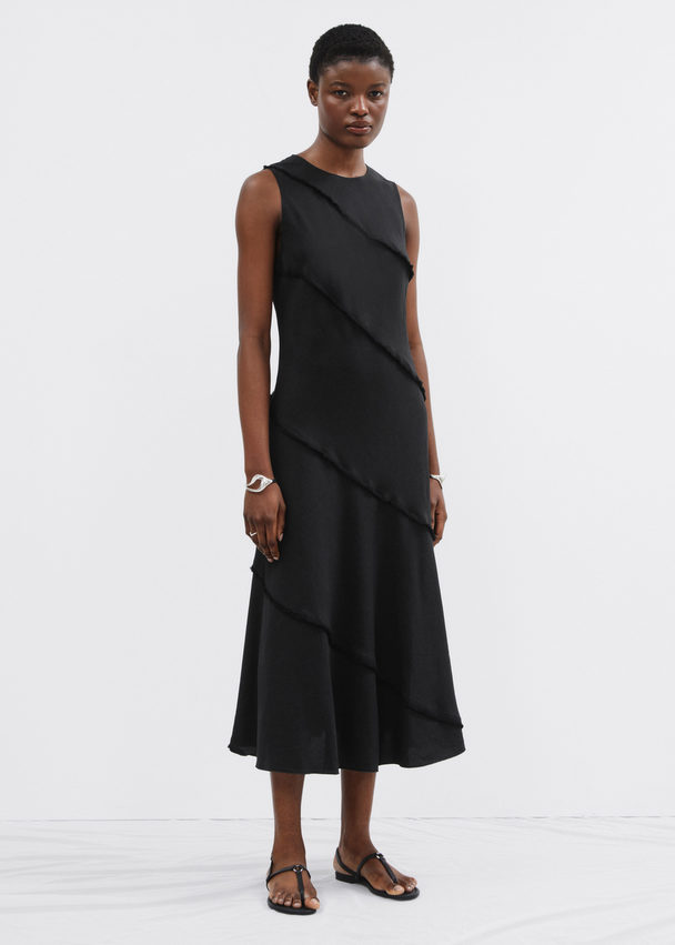 & Other Stories Sleeveless A-line Midi Dress Black