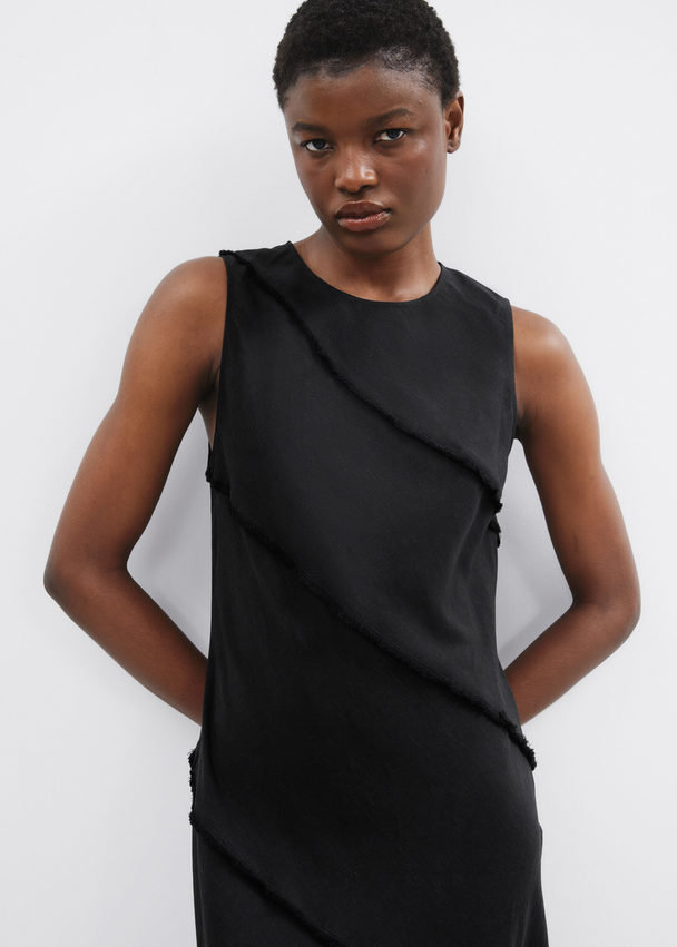 & Other Stories Sleeveless A-line Midi Dress Black