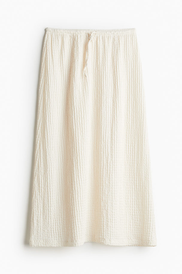 H&M Rok Van Structuurtricot Roomwit