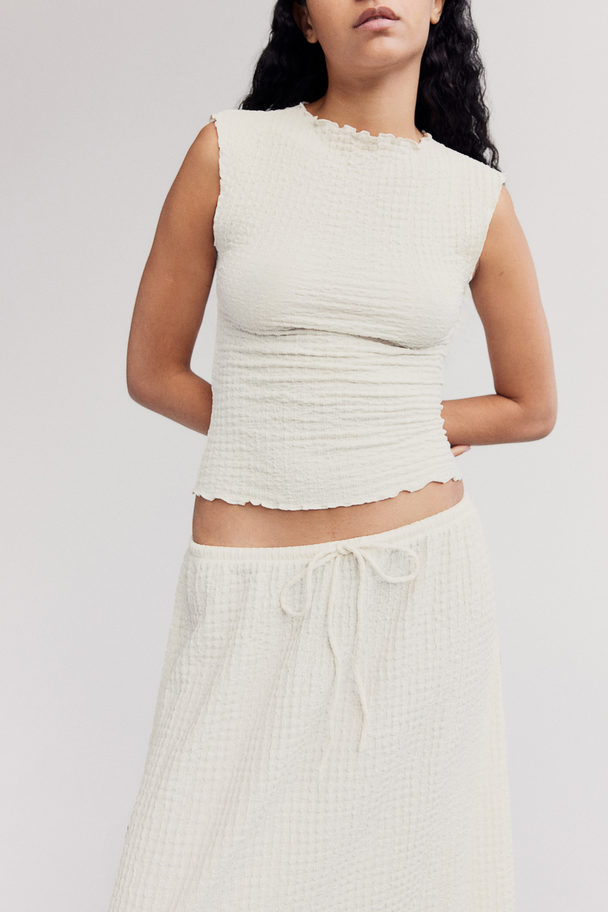 H&M Rok Van Structuurtricot Roomwit