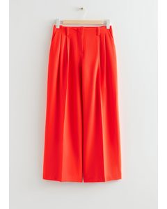 Wide Low Waist Trousers Orange