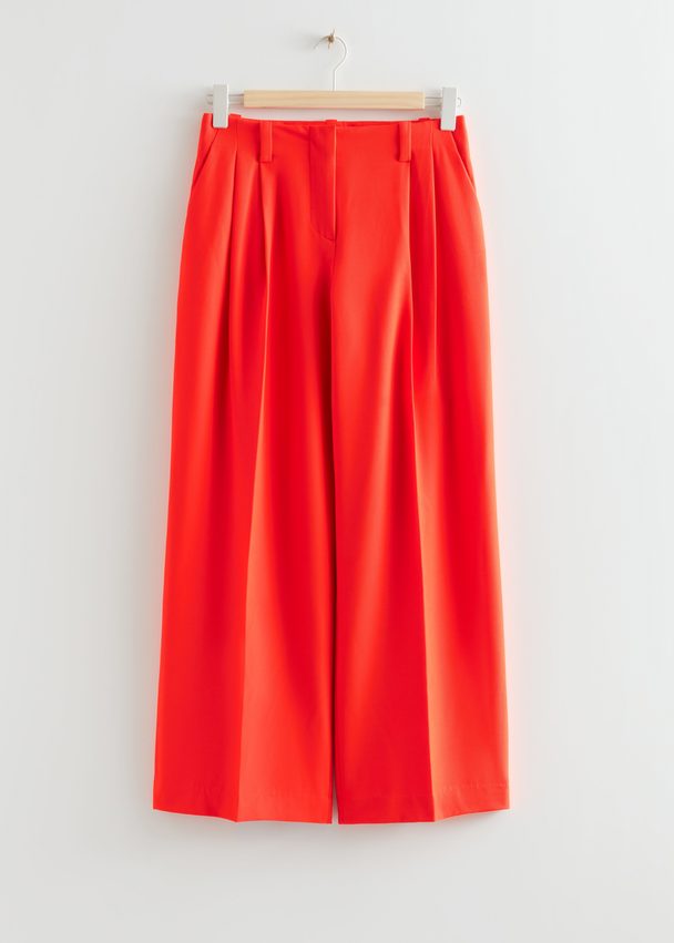 & Other Stories Wide Low Waist Trousers Orange