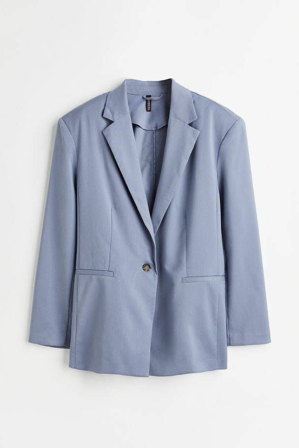 H&M Oversize-Jacke aus Twill Taubenblau