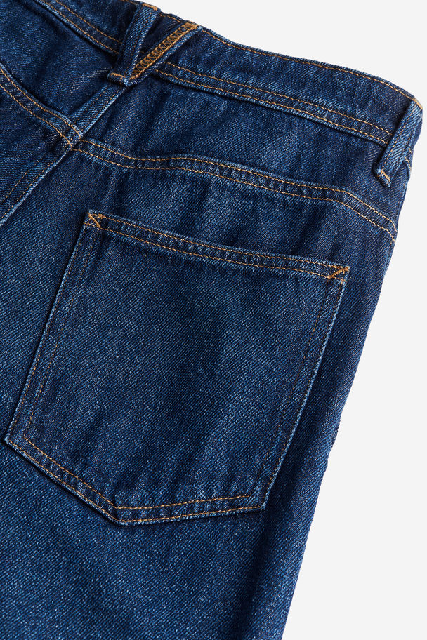 H&M Straight Regular Jeans Donker Denimblauw