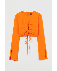Bluse mit Cut-out Orange