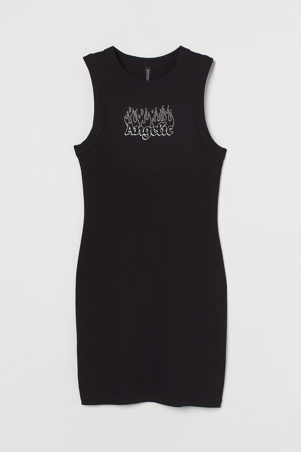 H&M Printed Vest Dress Black
