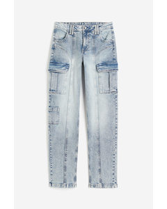 Cargohose Helles Denimblau