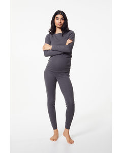 Mama 2-piece Top And Trousers Set Dark Grey