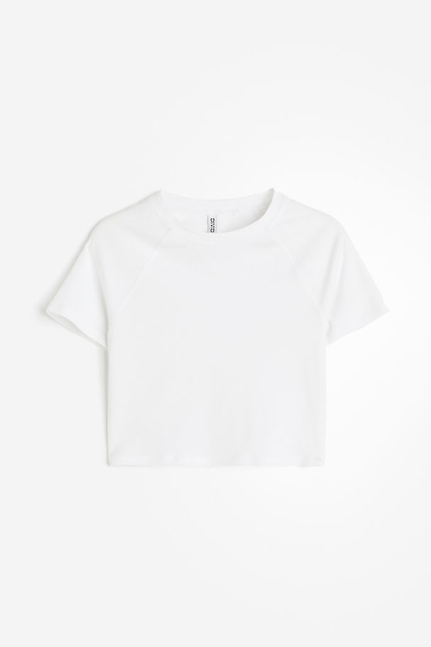 H&M Kort T-shirt Hvit