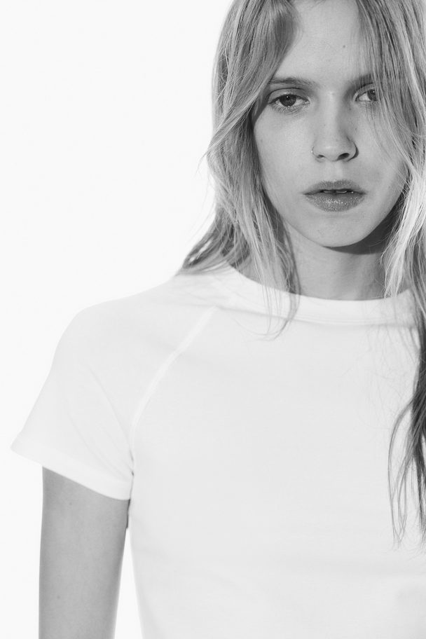 H&M Cropped T-shirt Hvid