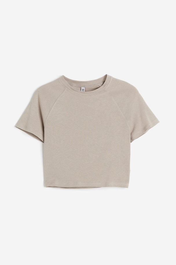 H&M Cropped T-shirt Beige