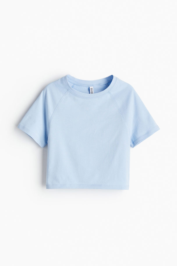 H&M Cropped T-shirt Light Blue