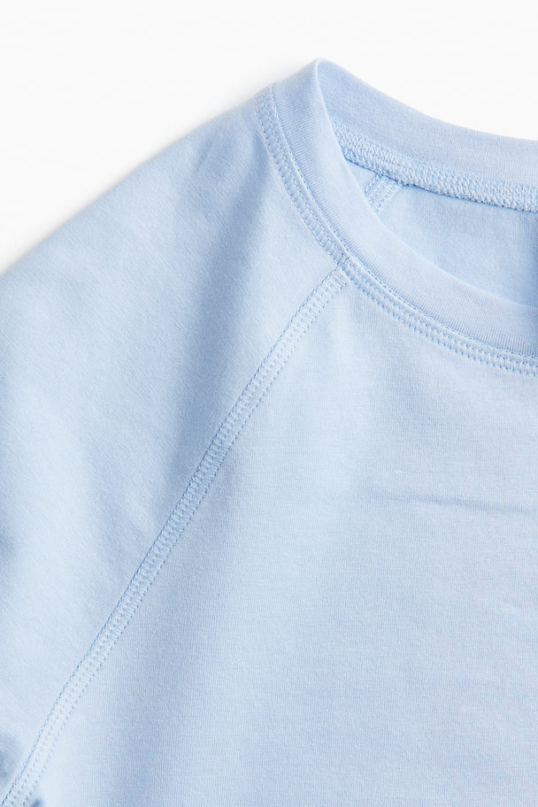 H&M Cropped T-shirt Light Blue