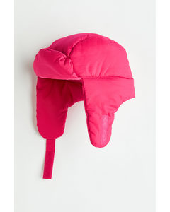Padded Earflap Hat Rasberry Pink