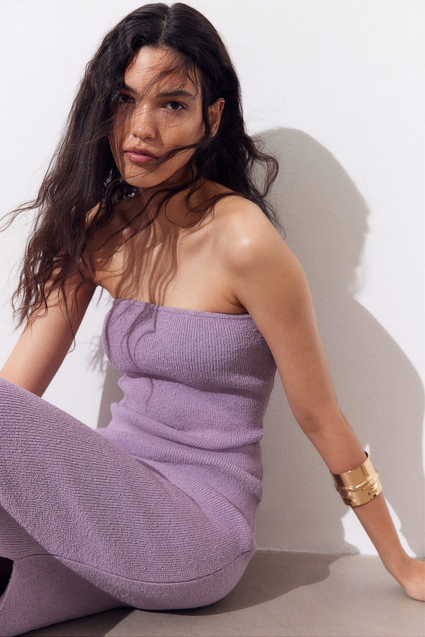 H&M Knitted Bandeau Dress Lilac