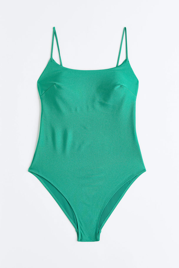 H&M Padded-cup Swimsuit Emerald Green