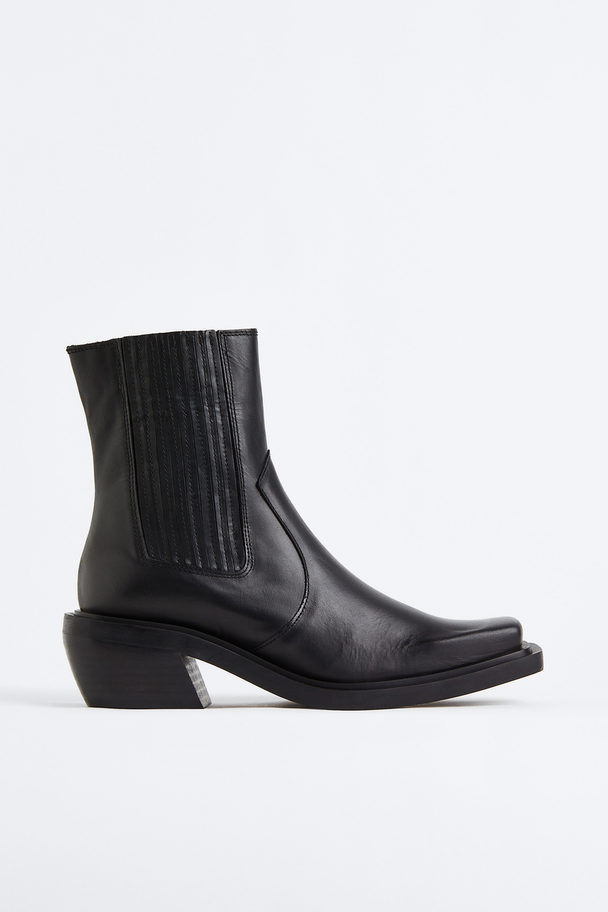 Alohas Ranch Leather Ankle Boot Black