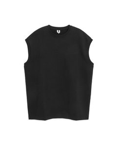 Oversized Sweatshirt Vest Black