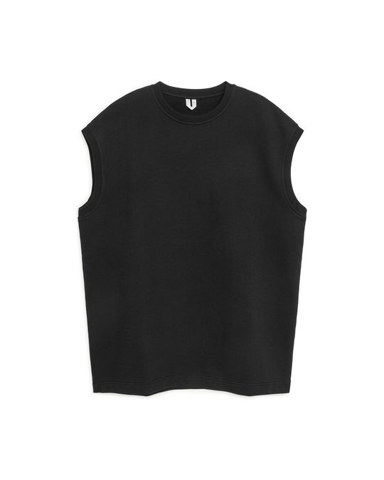 Arket Oversized Sweatshirt Vest Black