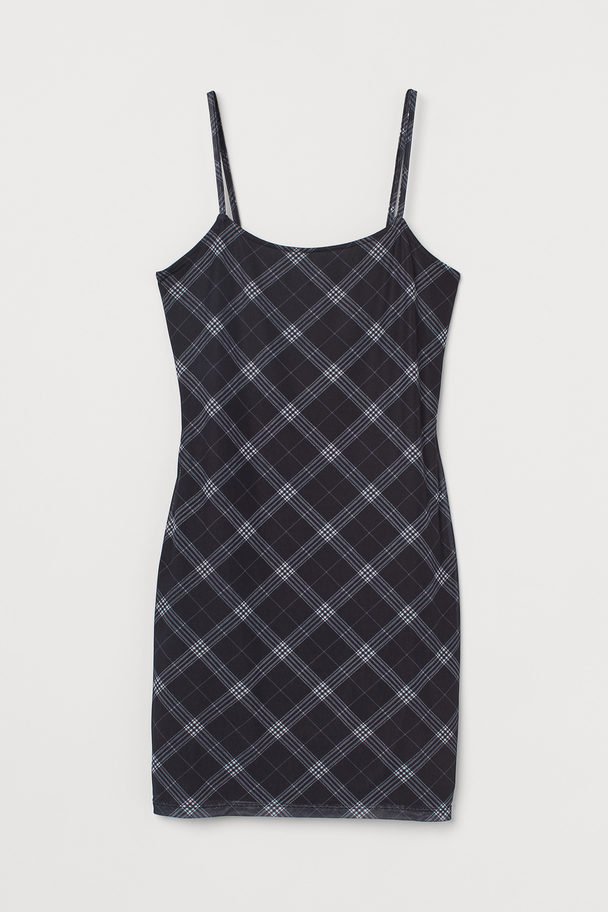 H&M Fitted Dress Black/checked