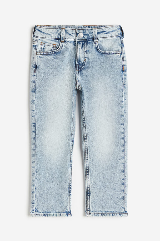 H&M Straight Leg Jeans Helles Denimblau