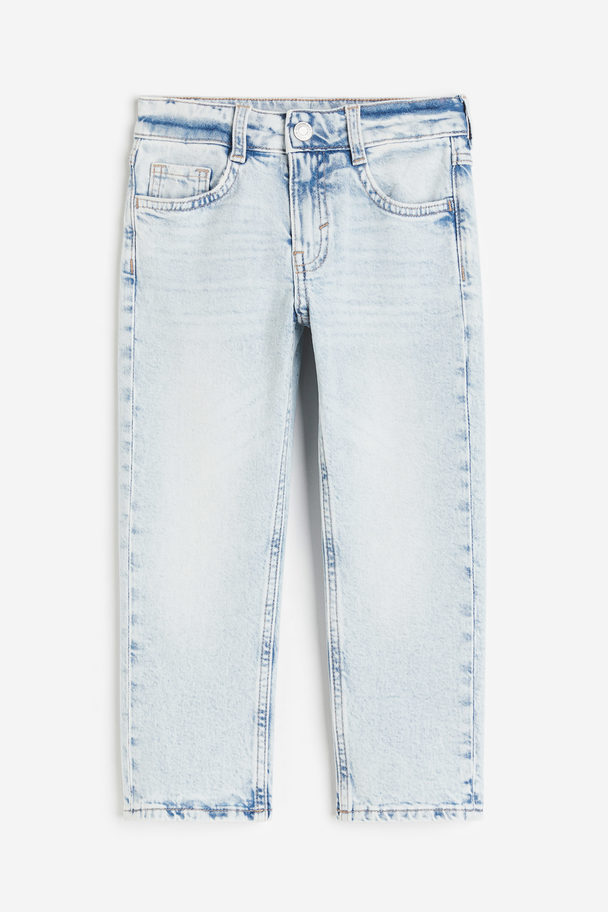 H&M Straight Leg Jeans Helles Denimblau