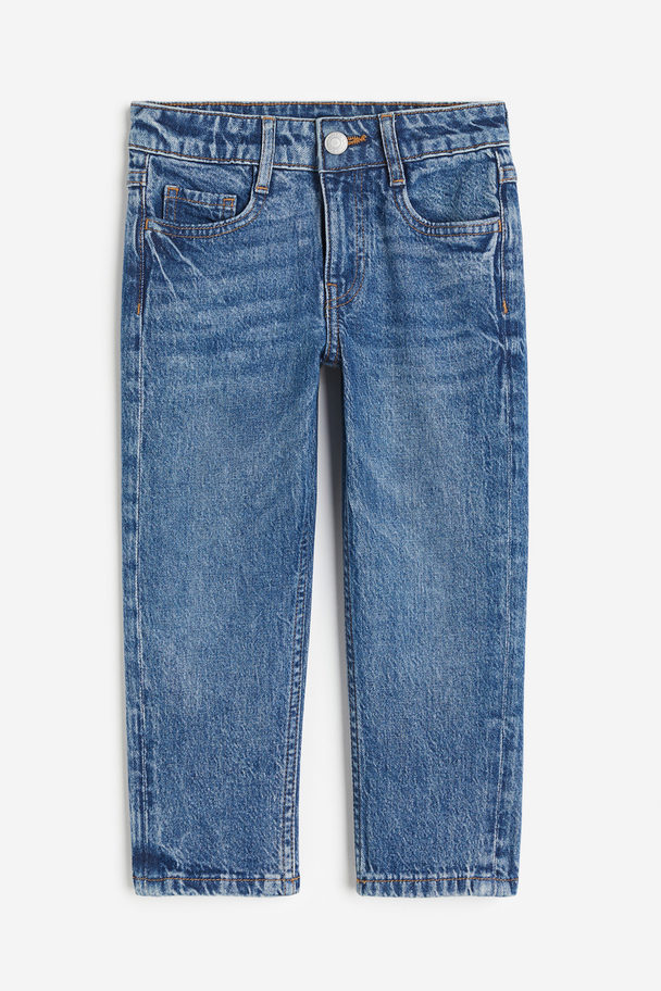 H&M Straight Leg Jeans Denimblå