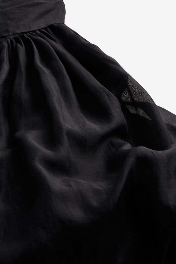 H&M Ramie Bandeau Dress Black