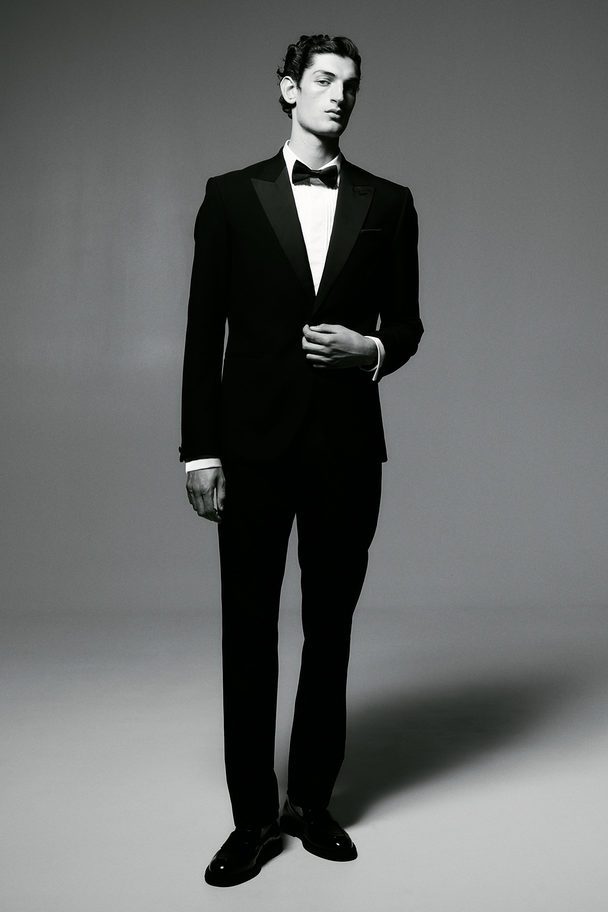 H&M Slim Fit Tuxedo Trousers Black