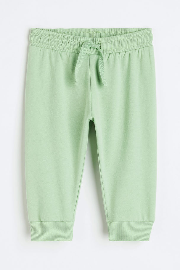 H&M Cotton Sweatpants Light Green